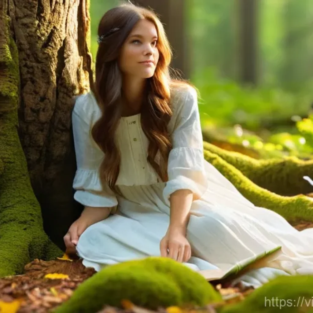 가짜뉴스 판별의 윤리적 측면 - **Prompt 1: Enchanted Forest Reading Nook**
    A young woman with long, flowing brown hair, wearing...
