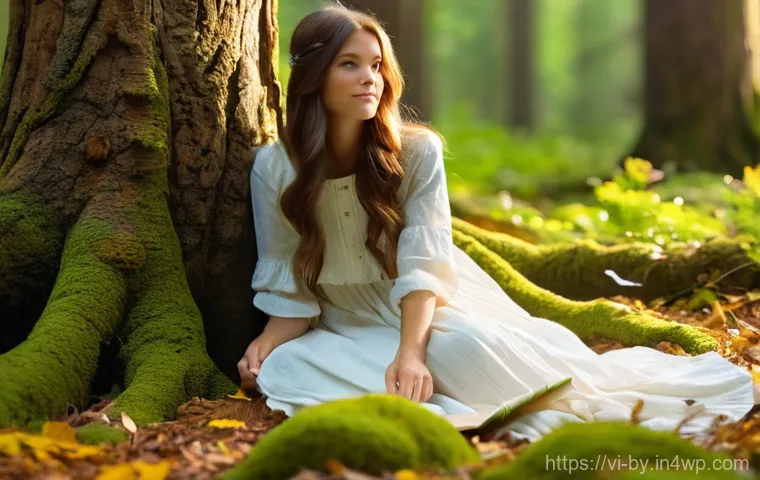 가짜뉴스 판별의 윤리적 측면 - **Prompt 1: Enchanted Forest Reading Nook**
    A young woman with long, flowing brown hair, wearing...