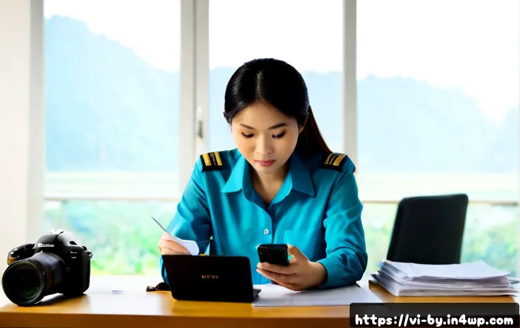 Home 17 가짜뉴스와 언론의 진정성 - Photorealistic Vietnamese newsroom scene, an ethical journalist carefully comparing a smartphone soc...